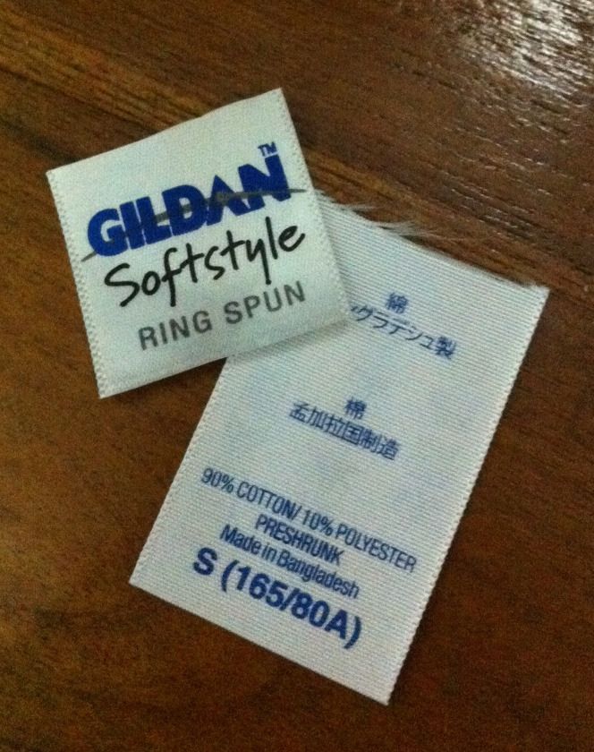 gildan shirt tag